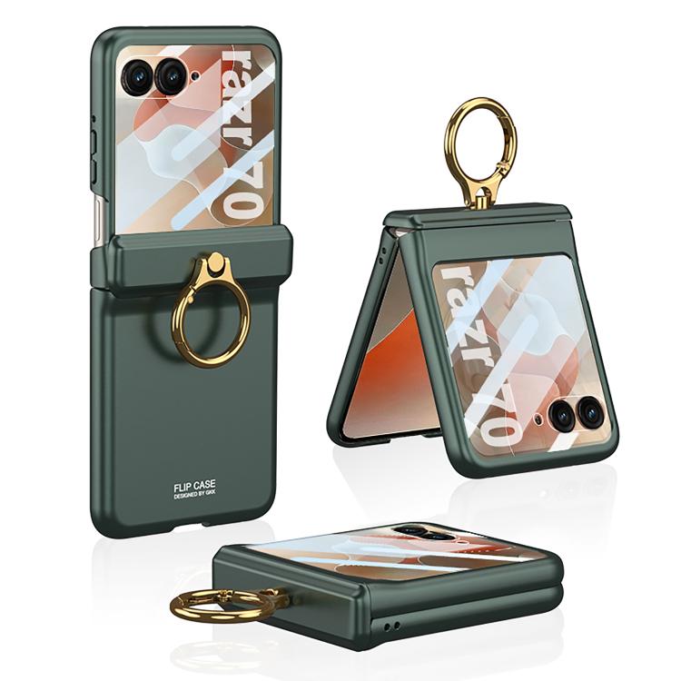 GKK LARA zaščitni ovitek s steklom za zunanji zaslon za Motorola Razr 60 / Razr 70, zelen
