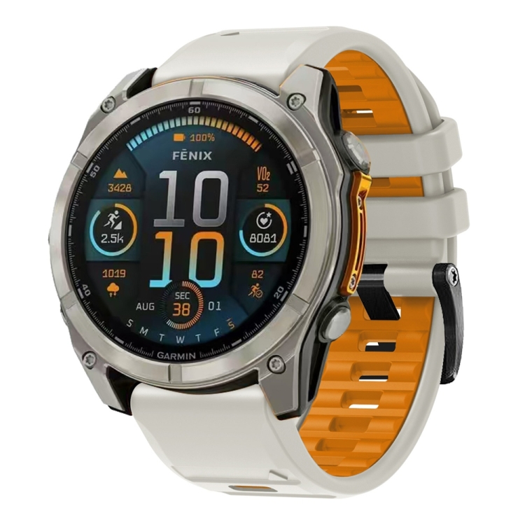 SPORTY QuickFit Zamenljiv silikonski pašček za Garmin - širina 26mm SAND-ORANGE