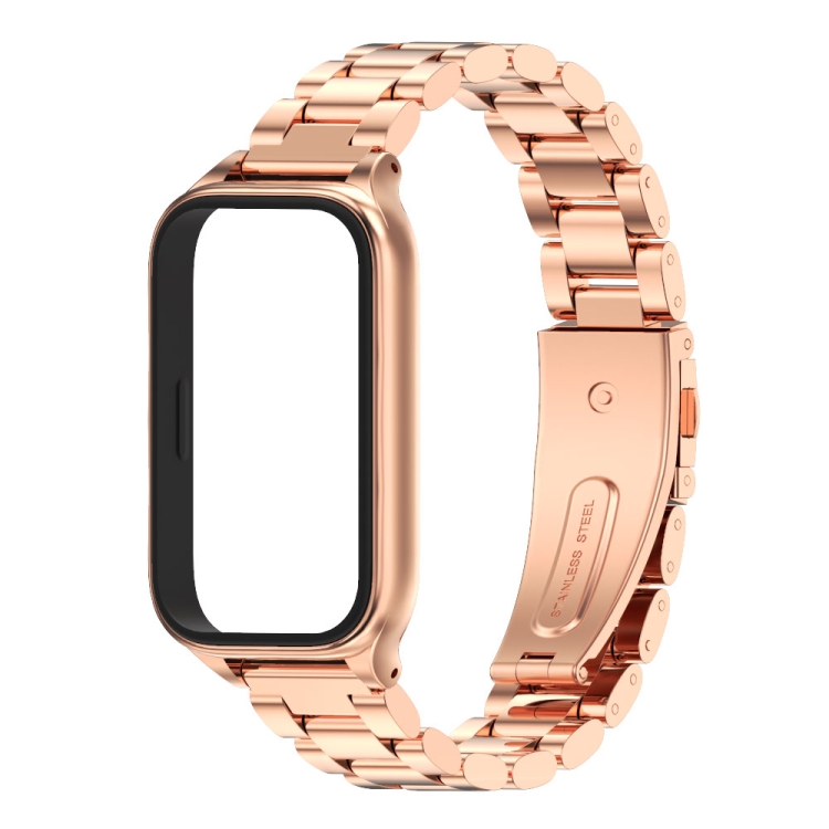 CLASSIC Kovinski pašček + zaščitni ovitek za Xiaomi Smart Band 9 Active rožnato zlat
