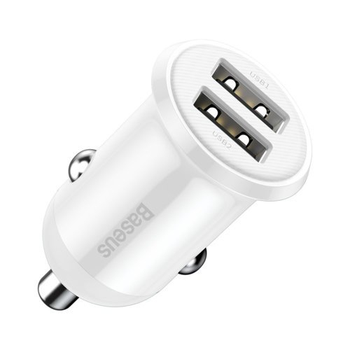 BASEUS GRAIN PRO Avtopolnilec 2x USB bel