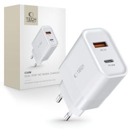 TECH-PROTECT C30W 2-PORT AC polnilnik 30W bel