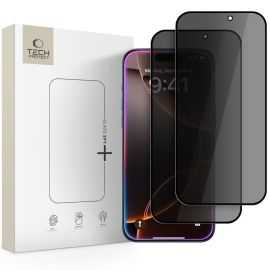 TECH-PROTECT GLASS SPY+ 2x Zaščitno steklo s filtrom PRIVACY Apple iPhone 16 Pro / 17 / 17 Pro