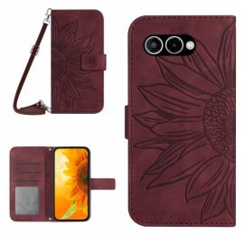 ART SUNFLOWER Denarnični ovitek z vrvico za T Phone 3 bordo