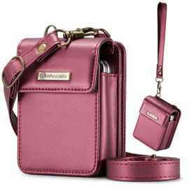 CASEME MINI Etui za denarnico s paščkom za serijo Motorola Razr rdeča