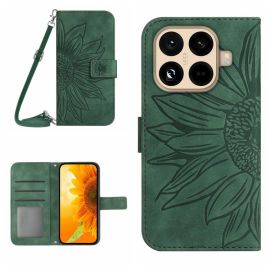 ART SUNFLOWER Denarnični ovitek z vrvico za Xiaomi 15T Pro zelen