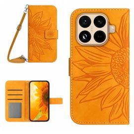 ART SUNFLOWER Denarnični ovitek z vrvico za Xiaomi 15T Pro oranžen