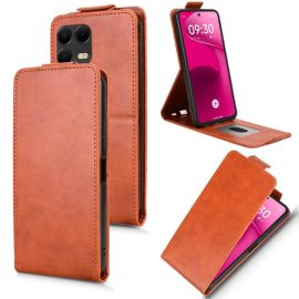 Preklopni etui za T Phone 3 Pro rjave barve