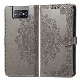 ART Ovitek za denarnico Asus Zenfone 8 Flip (ZS672KS) ORNAMENT siv