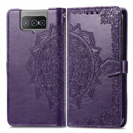 ART Ovitek za denarnico Asus Zenfone 8 Flip (ZS672KS) ORNAMENT vijoličen