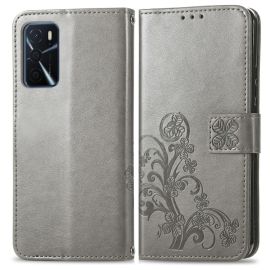 ART Ovitek za denarnico Oppo A16 / Oppo A16s FLOWERS siv