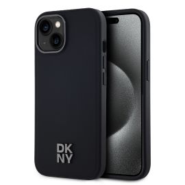 DKNY PU LEATHER Zaščitni pokrov Apple iPhone 14 črn