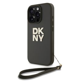 DKNY PU LEATHER Zaščitna prevleka z vrvico Apple iPhone 16 Pro Max zeleno-rjava