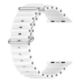 OCEAN pašček za Apple Watch Ultra 1 / 2 / 3 (49 mm) / 9 / 8 / 7 (45 mm) / 6 / SE / 5 / 4 (44 mm) / 3 / 2 / 1 (42 mm) bel