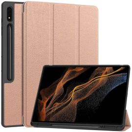 LEATHER Flip ovitek za Samsung Galaxy Tab S9 Ultra / Tab S10 Ultra rose gold