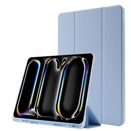 LEATHER Zgibni pokrov za Apple iPad Pro 11 2024 / M5 2025 svetlo modra