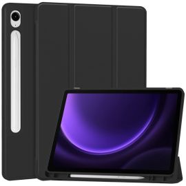 LEATHER preklopni ovitek Samsung Galaxy Tab S10 FE / Tab S9 FE črn