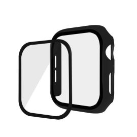 ENKAY etui s kaljenim steklom za Apple Watch 6 / SE / 5 / 4 (44mm) črn
