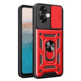 RING CAMERA Ovitek z držalom za Oppo A79 5G rdeč