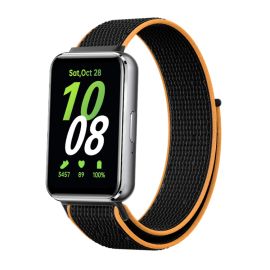 NYLON pašček za Samsung Galaxy Fit3 črno-oranžen