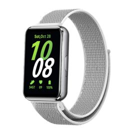 NYLON pašček za Samsung Galaxy Fit3 belo-siv