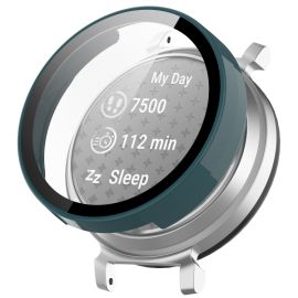 PC FULL COVER Plastični ovitek s steklom za Garmin Lily 2 zelen