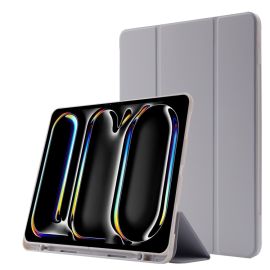 LEATHER Zgibni pokrov za Apple iPad Pro 13 2024 / M5 2025 siv
