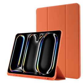 LEATHER Zgibni pokrov za Apple iPad Pro 13 2024 / M5 2025 oranžna