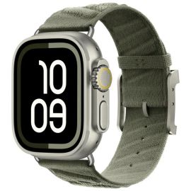 TWILL BAND Najlonski pašček za Apple Watch 38 / 40 / 41 / Apple Watch 10 / 11 42mm temnozelen