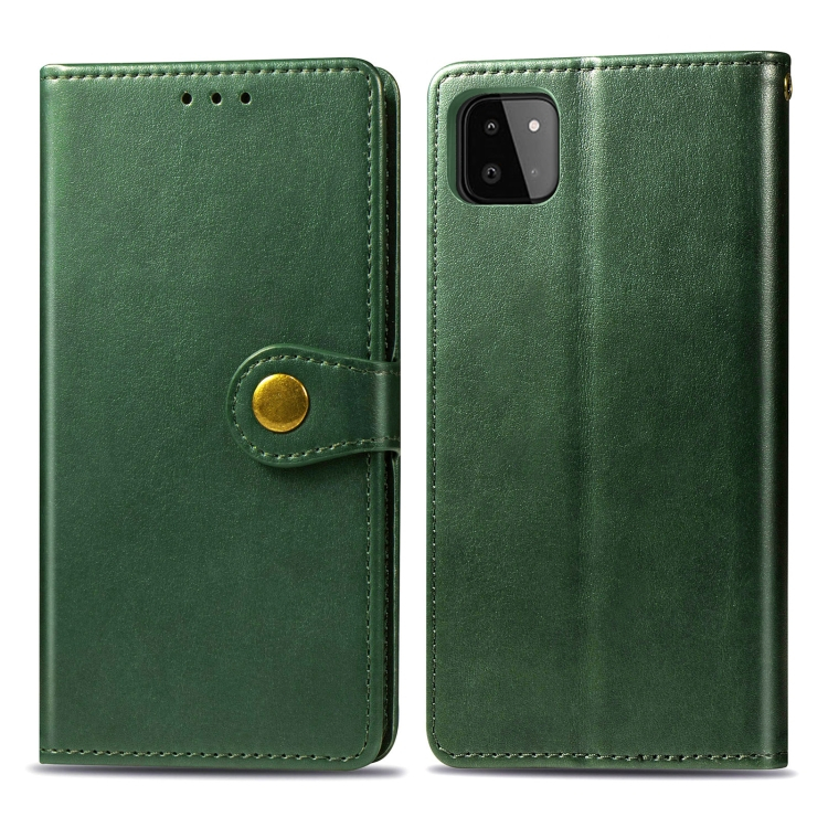 USNJENA LEATHER BUCKLE denarnica Samsung Galaxy A22 zelena
