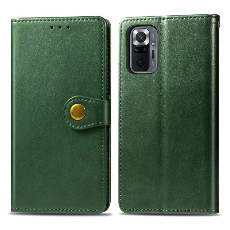 USNJENA LEATHER Redmi denarnica Xiaomi BUCKLE Note 10 Pro zelena