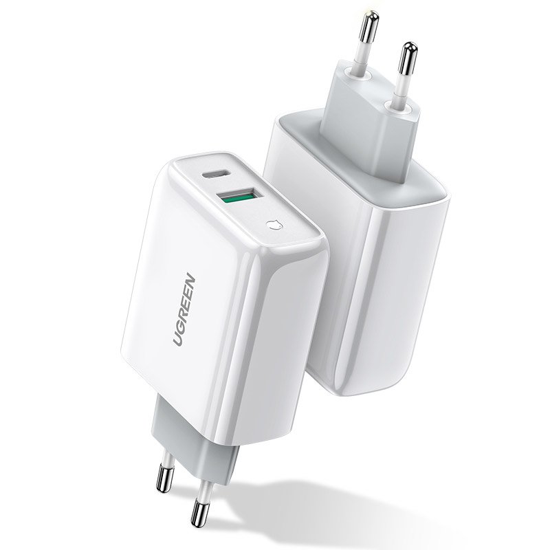 UGREEN CD170 38W Omrežni polnilnik USB + USB Type-C bel