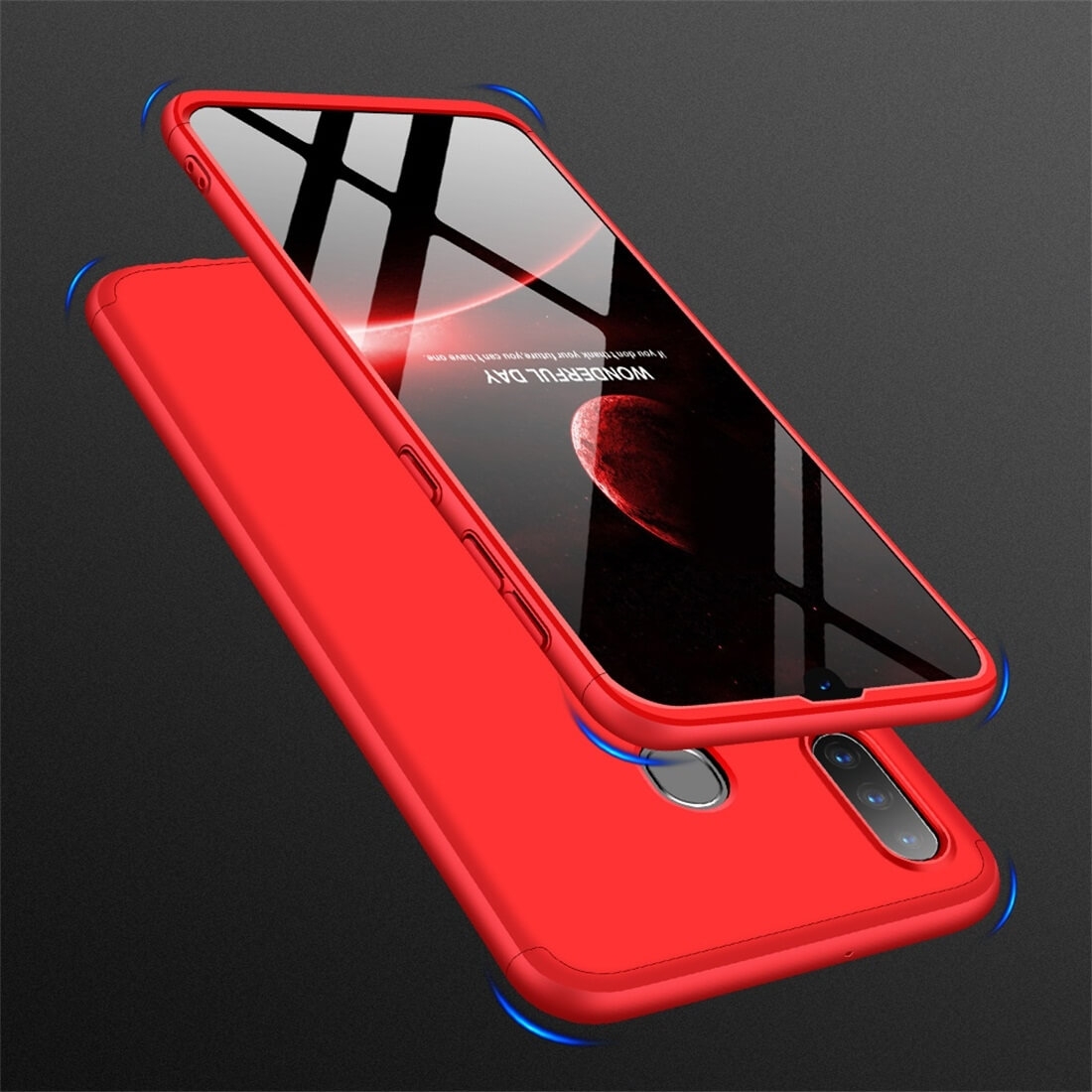 360° zaščitna torbica Samsung Galaxy A30 rdeča